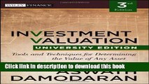 [Popular] Books Investment Valuation: Tools and Techniques for Determining the Value of any Asset,