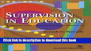 Ebooks Supervision in Education: A Differentiated Approach with Legal Perspectives Free Book