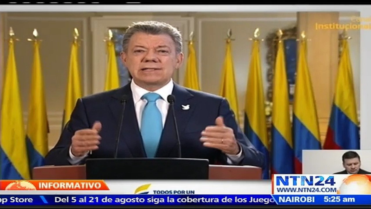 Juan Manuel Santos pide apoyo para la paz en entrega informe de gestión tras seis años de mandato