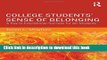 [Fresh] College Students  Sense of Belonging: A Key to Educational Success for All Students New