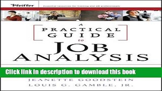 [Popular] Books A Practical Guide to Job Analysis Free Download