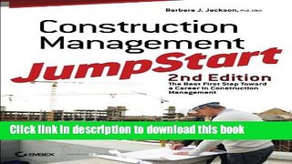 [Popular] Books Construction Management JumpStart: The Best First Step Toward a Career in