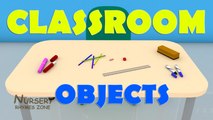 Classroom objects 3D for kids ǀ Learn school supplies for students ǀ English classroom video for young children