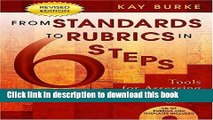 [Popular Books] From Standards to Rubrics in Six Steps: Tools for Assessing Student Learning, K-8