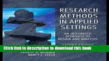 [Fresh] Research Methods in Applied Settings: An Integrated Approach to Design and Analysis,