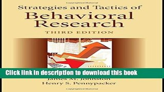 [Fresh] Strategies and Tactics of Behavioral Research, Third Edition New Books