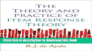 [Fresh] The Theory and Practice of Item Response Theory (Methodology in the Social Sciences) New