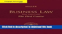 [Popular] Books Cengage Advantage Books: Business Law: Text and Cases - The First Course Free