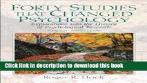 [Popular] Books Forty Studies that Changed Psychology: Explorations into the History of