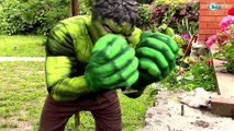 Superheroes in Real Life! Funny Hulk Hand Movie! Spiderman & Frozen Elsa w/ Hulk & Pink Girl
