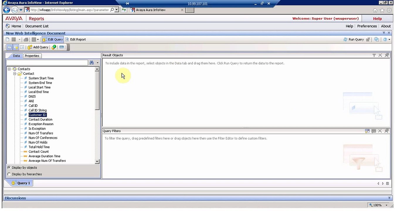 AVAYA WFO 12 Ad-hoc Reporting or Customize Reporting