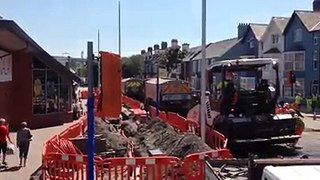 Aberystwyth, July 2016, Park Avenue road works as part of Tesco & Marks development.