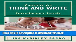 Books Learn to Think and Write: A Paradigm for Teaching Grades 4-8, Introductory Levels Popular Book