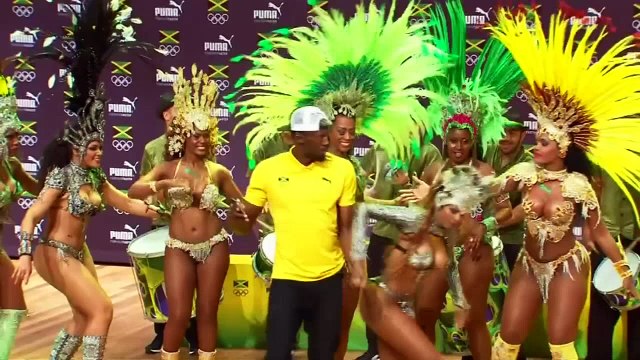 Usain Bolt shows off samba skills at Rio press conference