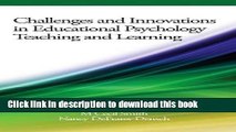 [Popular Books] Challenges and Innovations in Educational Psychology Teaching and Learning Free