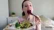 ASMR Whisper Eating Sounds | Broccoli Pasta, Fried Mushrooms & Salad