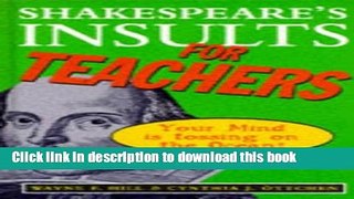 [Popular] Books Shakespeare s Insults for Teachers Full Online