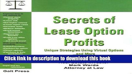 [PDF] Secrets of Lease Option Profits: Unique Strategies Using Virtual Options ...and More Book