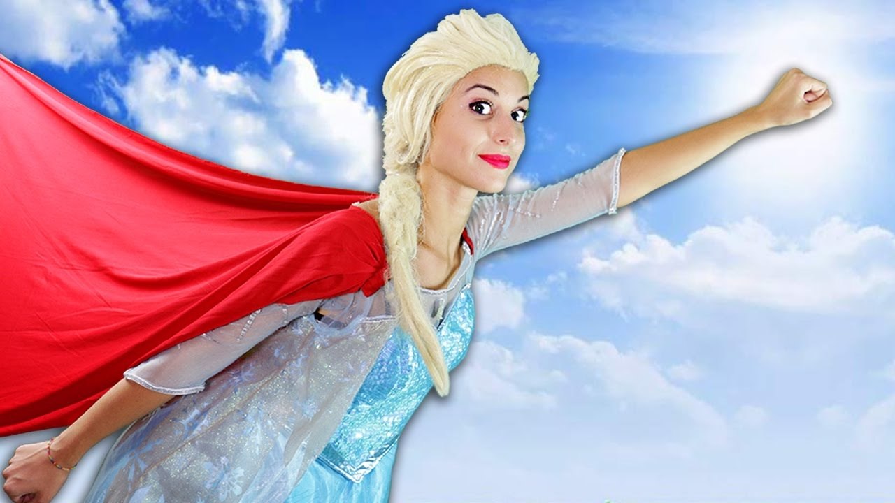 Frozen Elsa Becomes SuperElsa and Flies w\ Spiderman, Superman & Hulk Fail in Real Life, Superhero F