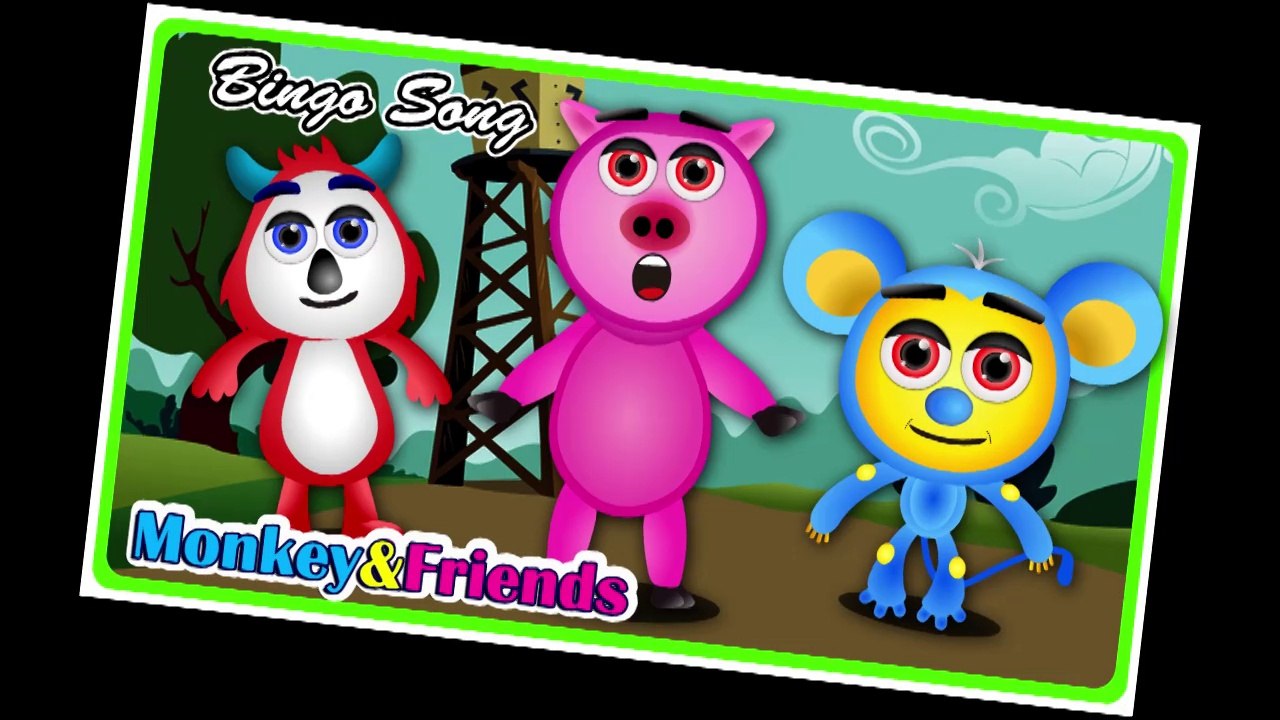 Bingo Song Monkey And Friends || Funny Cartoons Rhymes Nursery Rhymes For Children