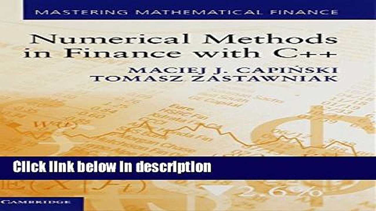 [PDF] Numerical Methods in Finance with C++ (Mastering Mathematical Finance) Ebook Online