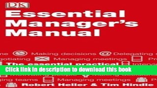 [Download] DK Essential Managers: The Essential Manager s Manual Paperback Free