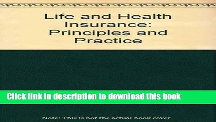[PDF] Life   health insurance: Principles and practice E-Book Free