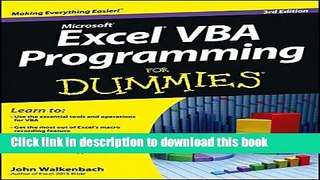 [PDF] Excel VBA Programming For Dummies Book Free