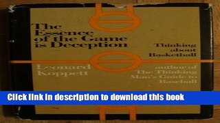 [Popular Books] The essence of the game is deception: Thinking about basketball Download Online