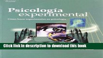 [Popular Books] Psicologia Experimental/ Doing Psychology Experiments: Como Hacer Experimentos En