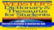 [Download] Webster s Dictionary   Thesaurus for Students: With Full Color World Atlas Paperback Free