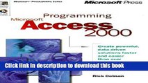[PDF] Programming Microsoft Access 2000 (Microsoft Programming Series) E-Book Online