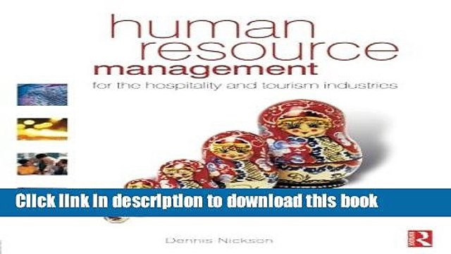 [PDF] Human Resource Management for the Hospitality and Tourism Industries Book Online