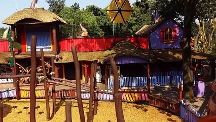 Slides for kids in water park with big elephant. Funny video from KIDS TOYS CHANNEL