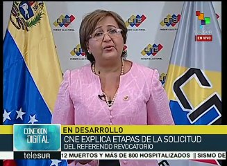 Titular de CNE de Venezuela detalla sobre referendo revocatorio