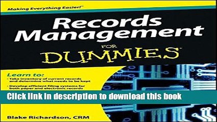 [Read PDF] Records Management For Dummies Download Free