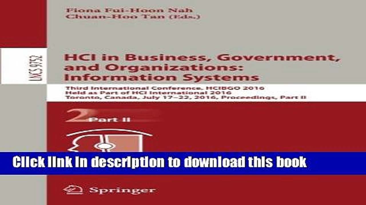 Download HCI in Business, Government, and Organizations: Information Systems: Third International