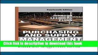 [Download] Purchasing and Supply Management Paperback Free