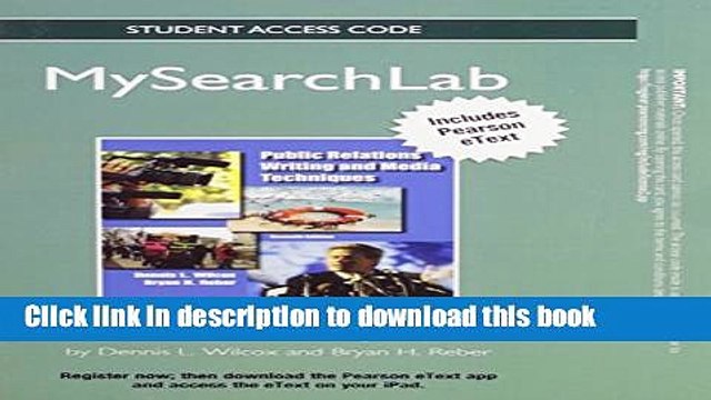 [PDF] MySearchLab with Pearson eText Standalone Access Code for Public Relations Writing and