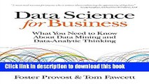 [Popular] Data Science for Business: What You Need to Know about Data Mining and Data-Analytic