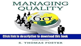 [Popular] Managing Quality: Integrating the Supply Chain (6th Edition) Paperback OnlineCollection