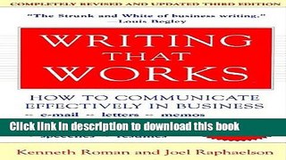 [Popular] Writing That Works, 3e: How to Communicate Effectively in Business Hardcover Free