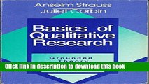 [Download] Basics of Qualitative Research: Grounded Theory Procedures and Techniques Hardcover