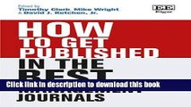 [PDF] How to Get Published in the Best Management Journals Book Free