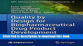 [Download] Quality by Design for Biopharmaceutical Drug Product Development (AAPS Advances in the