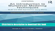 [Download] An Introduction to Multilevel Modeling Techniques: MLM and SEM Approaches Using Mplus,