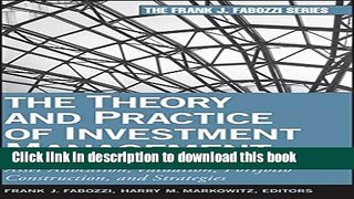 [Download] The Theory and Practice of Investment Management: Asset Allocation, Valuation,