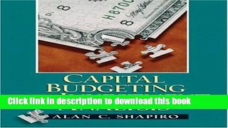 [Download] Capital Budgeting and Investment Analysis Kindle Online