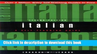 [Download] Italian: A Self-Teaching Guide, 2nd Edition Book Free