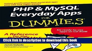 [Download] PHP and MySQL Everyday Apps For Dummies Hardcover Free